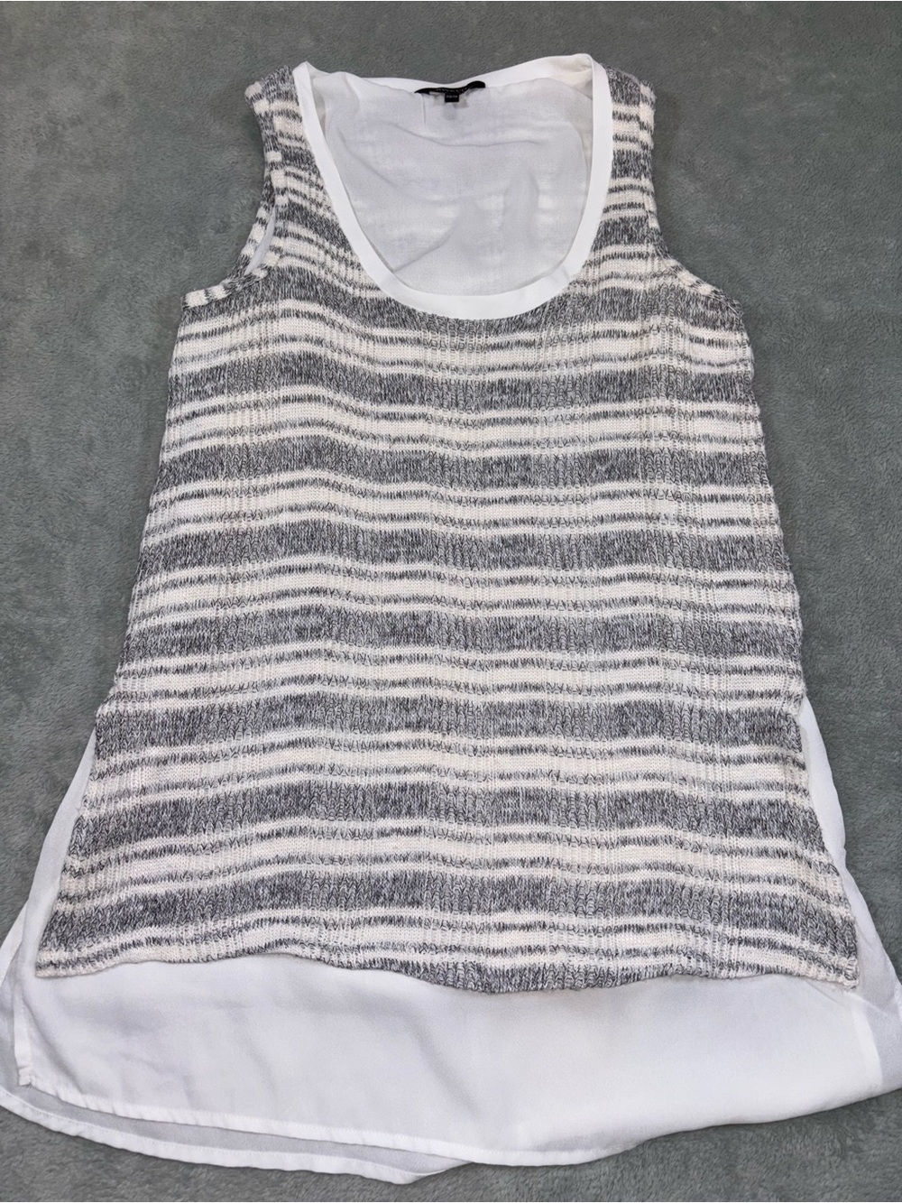 RW&CO. Striped Layered Mixed-Media Tank Top - Size XS